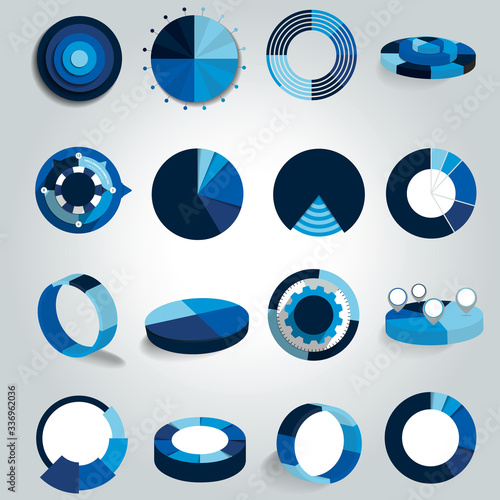 Pie chart, graph design. Simply color editable. Infographics elements.