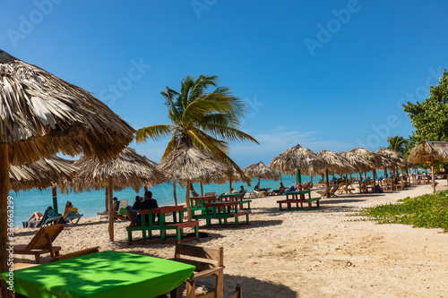 View of a beach Playa Ancon near Trinidad, Cuba.