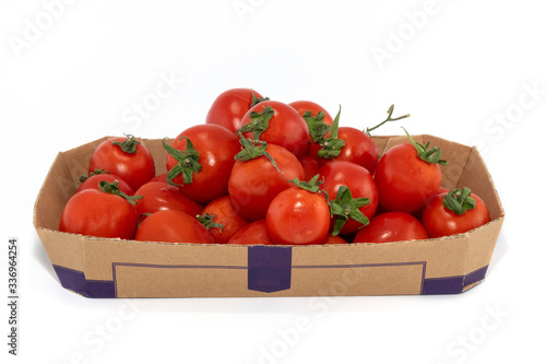 cherry tomato white background in the box