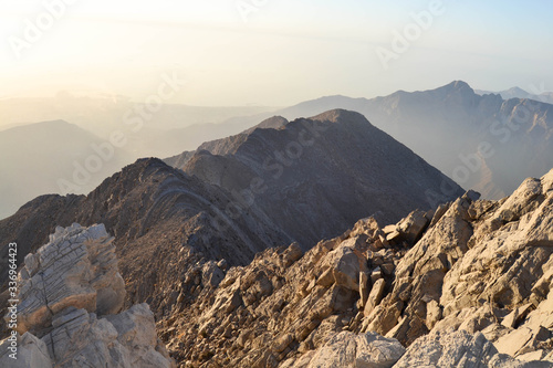 sunrise in the mountains, Jabal Jais, Ras Al Khaima, UAE photo