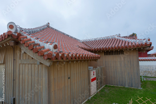 Fotografie, Obraz Stucco Roof and rampart of Shurijo castle, Okinawa