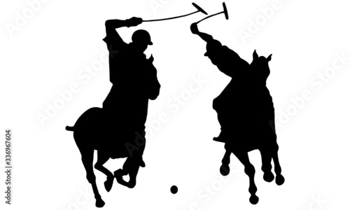 polo players battle for ball