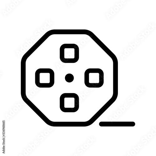 film reel icon . concept of filmmaking, documentary, photograph, cinematograph and 35 mm film. isolated on white stylish background. trendy modern logo design vector illustration