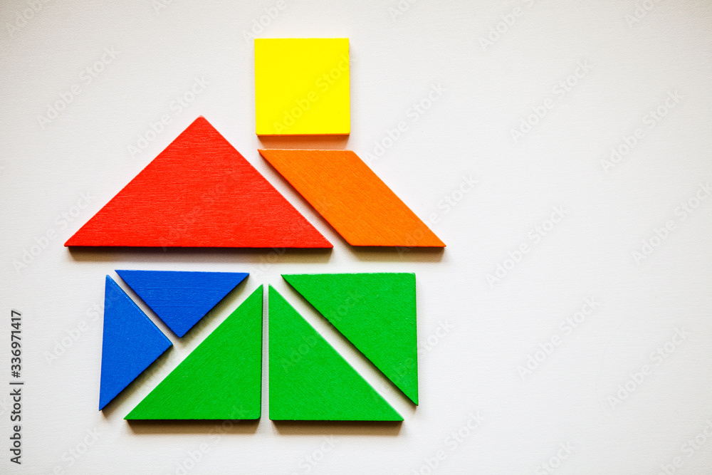 House of colorful tangrams House of colorful tangrams