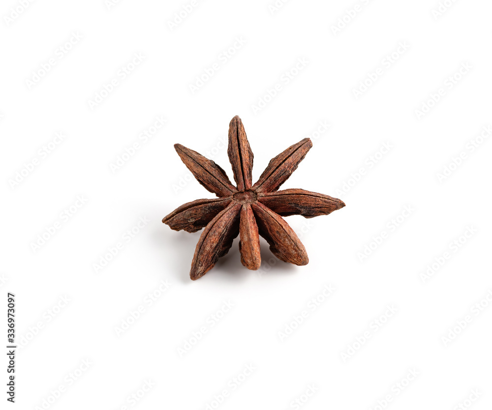 dry Chinese star anise on isolated white background dry Chinese star anise on isolated white background