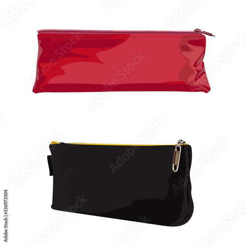 A pencil case isolated against a white background. Vector illustration.