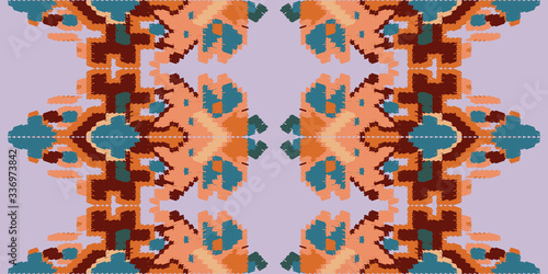 Drapery curves pagan tripe seamless pattern. Indian old surface background. Vector ornament