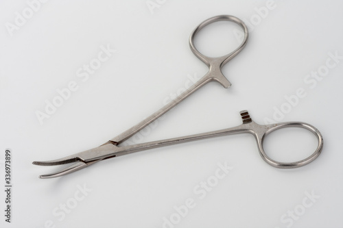 Mosquito Forceps , hemostatic forceps designed for controlling bleeding and handling blood vessels during surgery