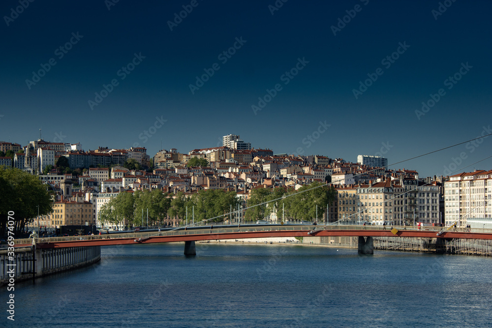 Obraz premium Lyon in central France, sunny day in spring