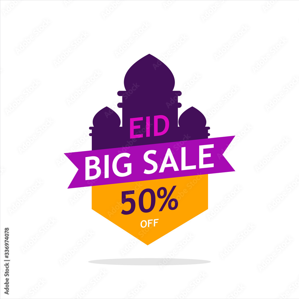Eid mubarak big sale with mosque islam arab illustration Eid mubarak big sale with mosque islam arab illustration