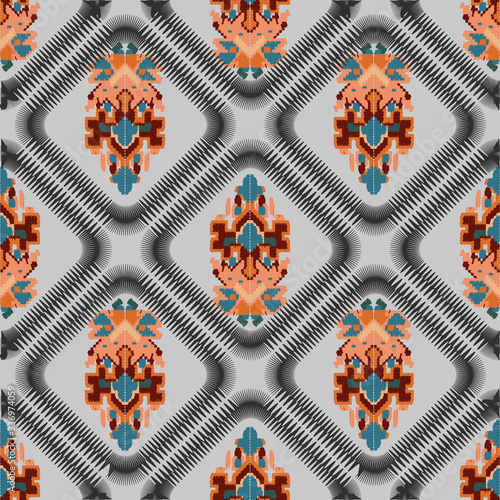 Drapery curves pagan tripe seamless pattern. Indian old surface background. Vector ornament