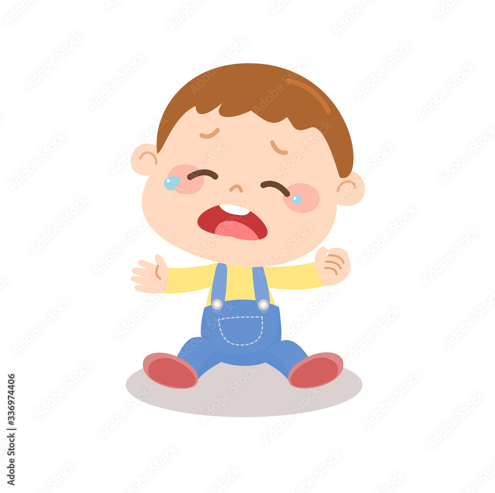 cry baby character vector