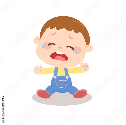 cry baby character vector