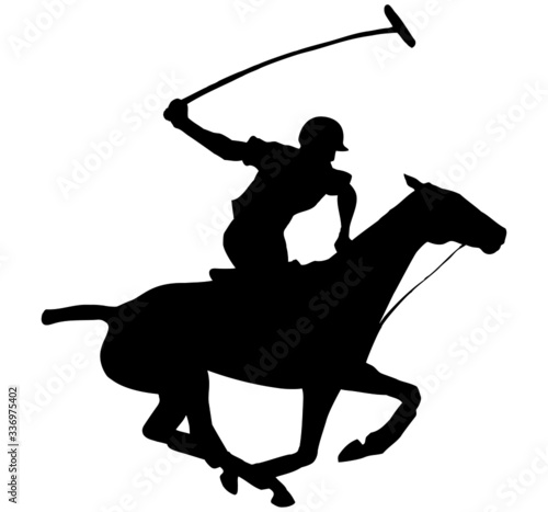 polo player and pony silhouette
