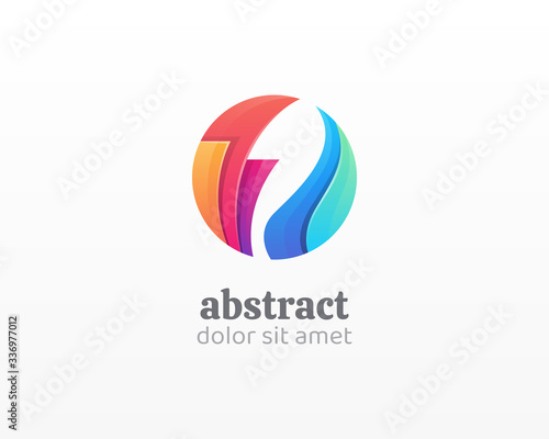 Abstract shape logo. Creative colorful circle shape icon