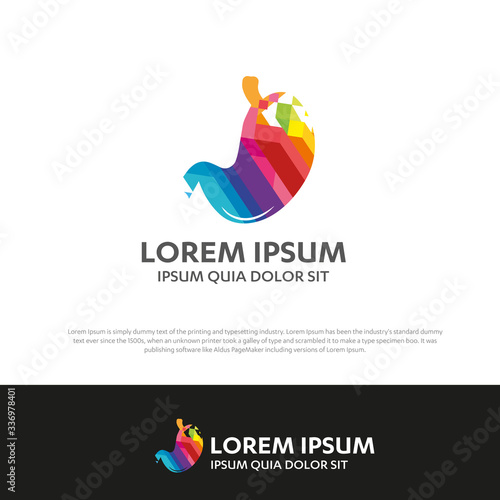 stomach clinic hospital logo designs concept vector, Stomach logo designs template
