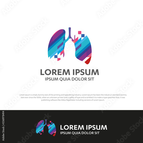 Lungs medical diagnostic center vector logo pulmonary Pulmonology Pulmo icon template
