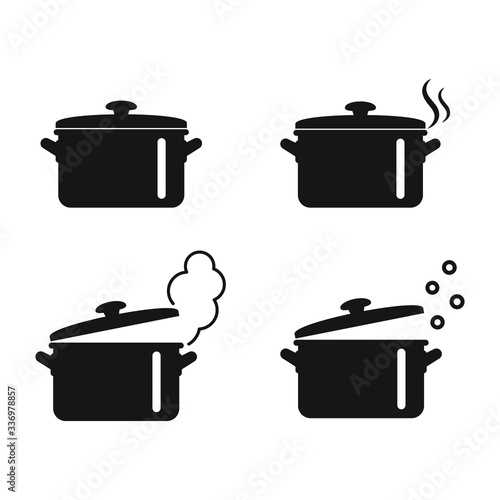 Cooking pan icon, Pot icon vector isolated
