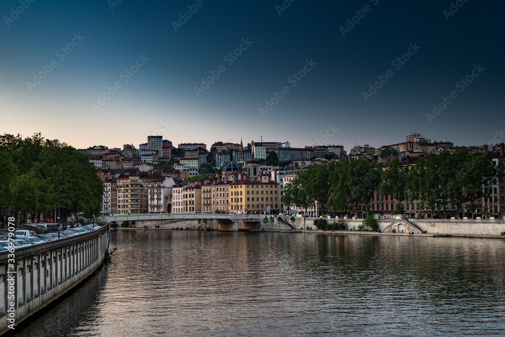 Lyon in central France, sunny day in spring