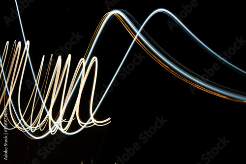 Abstract glowing light trails