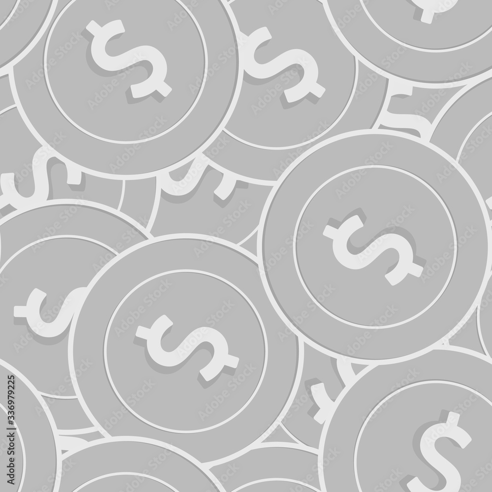 American dollar silver coins seamless pattern. Bea American dollar silver coins seamless pattern. Bea