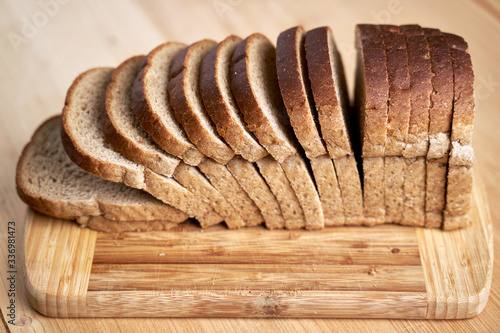 Whole grain bread sliced