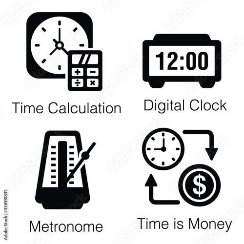 Pack Of Clock Solid Icons 