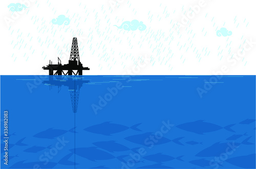 
Drilling rig at sea. Oil platform