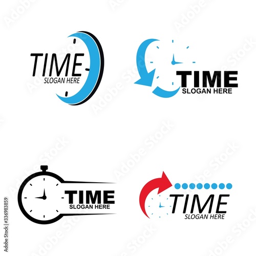 Clock icon symbol logo design template vector illustration 
