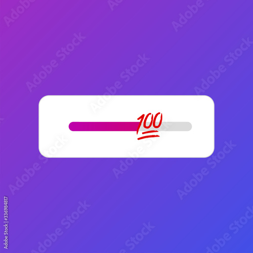 Hundred points emoji slider icon. Red hundred symbol modern, simple, vector, icon for website design, mobile app, ui. Vector Illustration