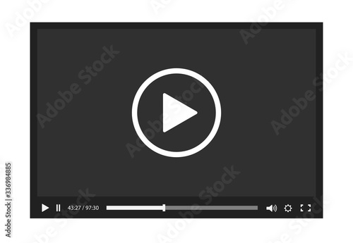 Video player bar template for your design for web site and app