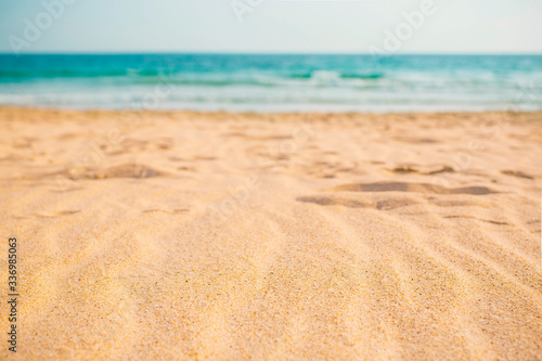 Beach background with bokeh for text