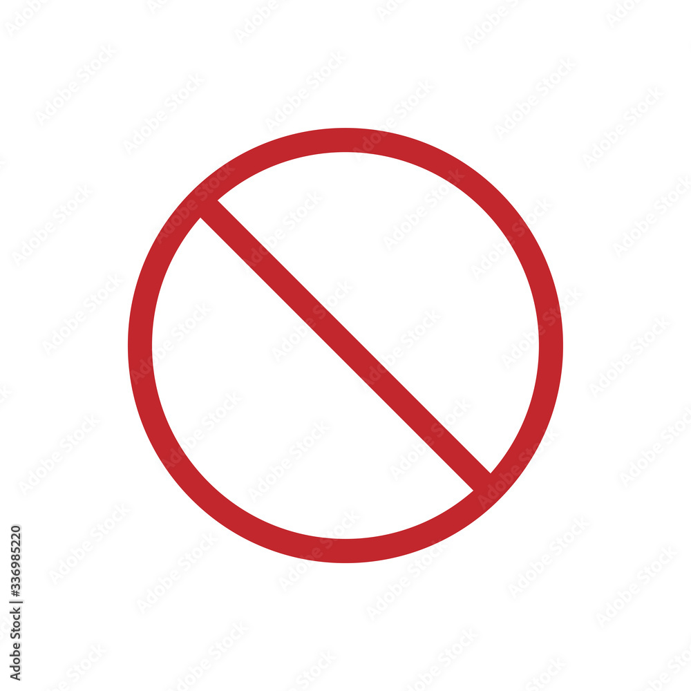 Red ban icon. Prohibition symbol. Vector Illustration Red ban icon. Prohibition symbol. Vector Illustration