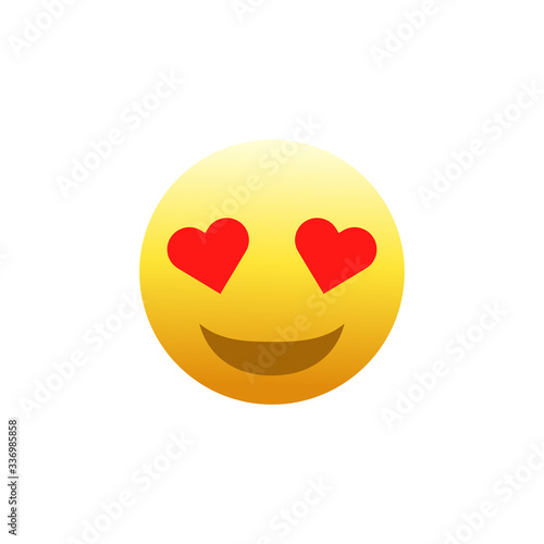 Smiling Face With Heart-Eyes Social Media Emoji. Vector Illustration