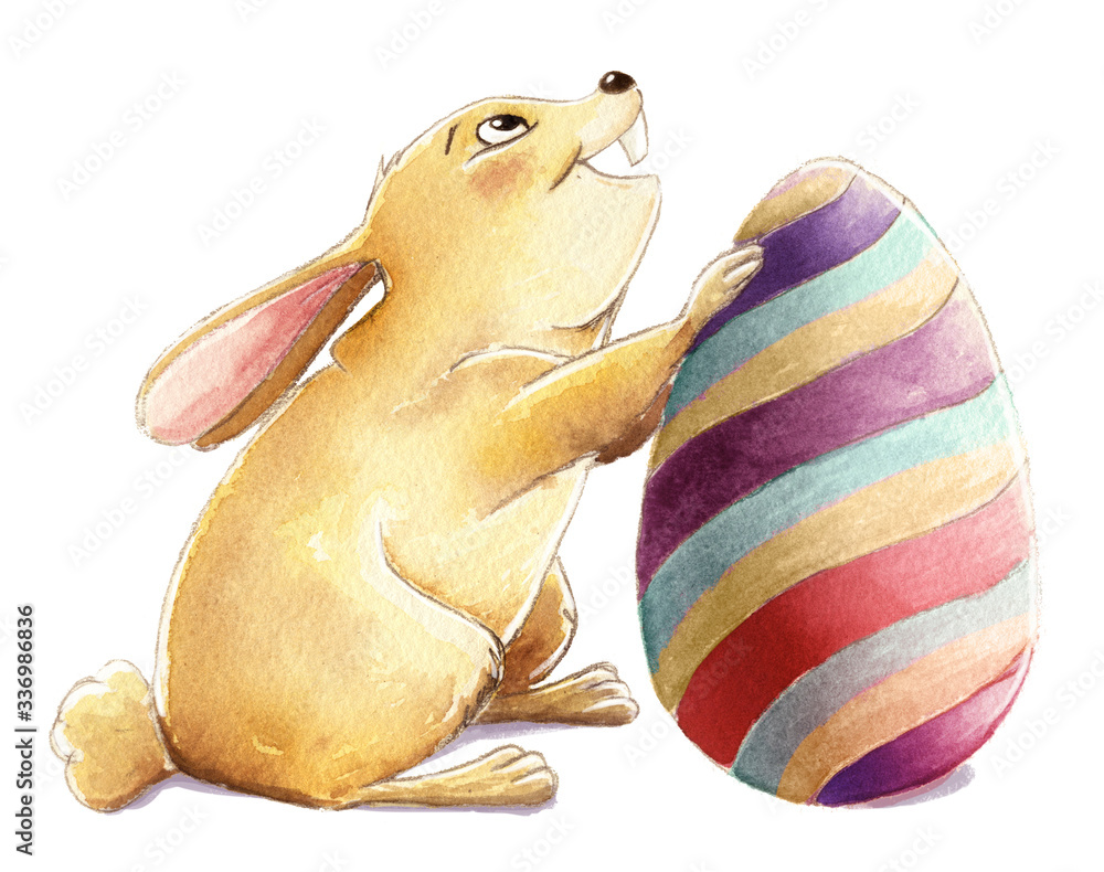 Obraz easter bunny with colorful egg
