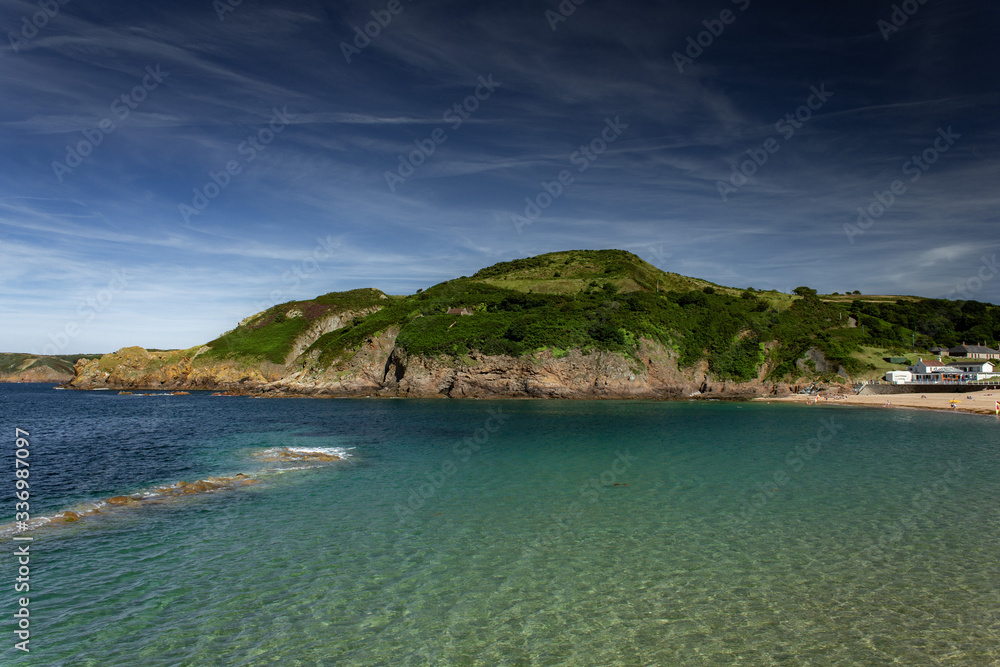 Fototapeta premium The Channel Islands in summer with good weather and greenery