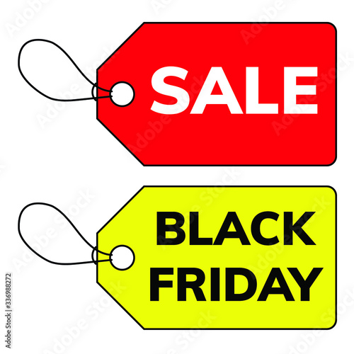 set of price tags for sale and black friday, vector stock illustration