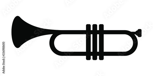 trumpet isolated on black