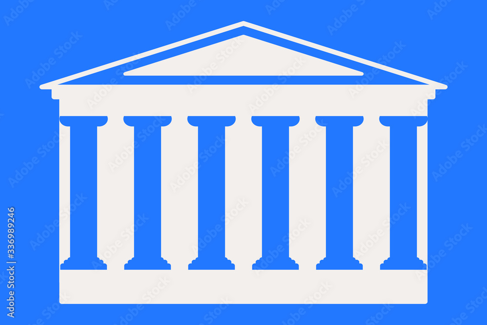ancient greek column. Museum icon. Bank symbol ancient greek column. Museum icon. Bank symbol