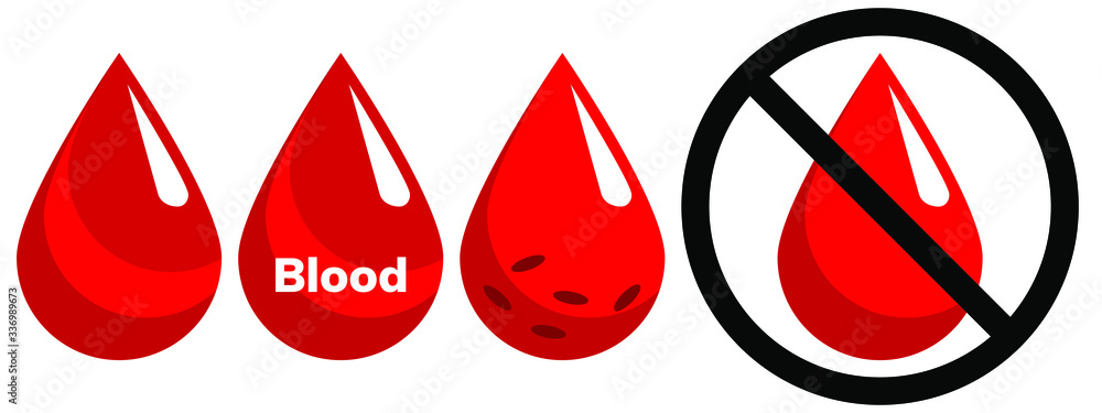 drop of blood set vector isolated drop of blood set vector isolated