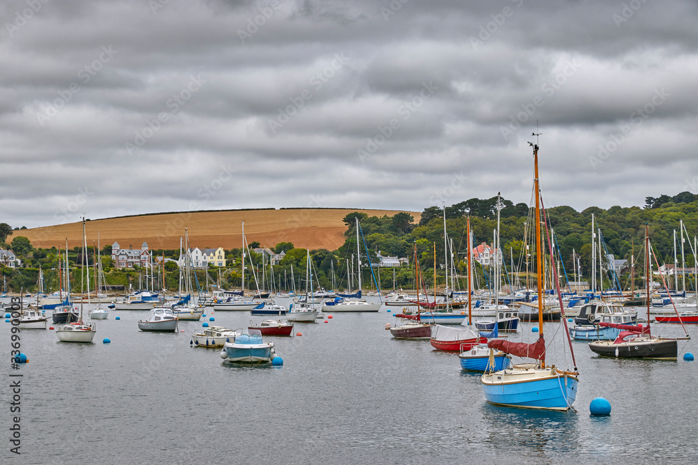 This is the view of Flushing taken from Falmouth with boats in the foreground