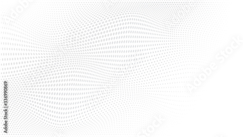 Abstract halftone wave dotted background. Modern monochrome background. Futuristic grunge pattern, dot, wave. Vector modern optical halftone texture for sites, poster, business card, cover.