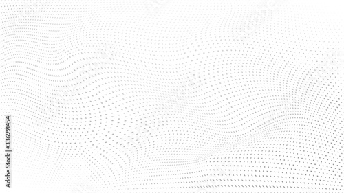 Abstract halftone wave dotted background. Modern monochrome background. Futuristic grunge pattern, dot, wave. Vector modern optical halftone texture for sites, poster, business card, cover.