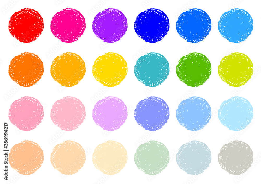 クレヨンで描かれた円形のテクスチャ背景素材セット Stock Vector Adobe Stock