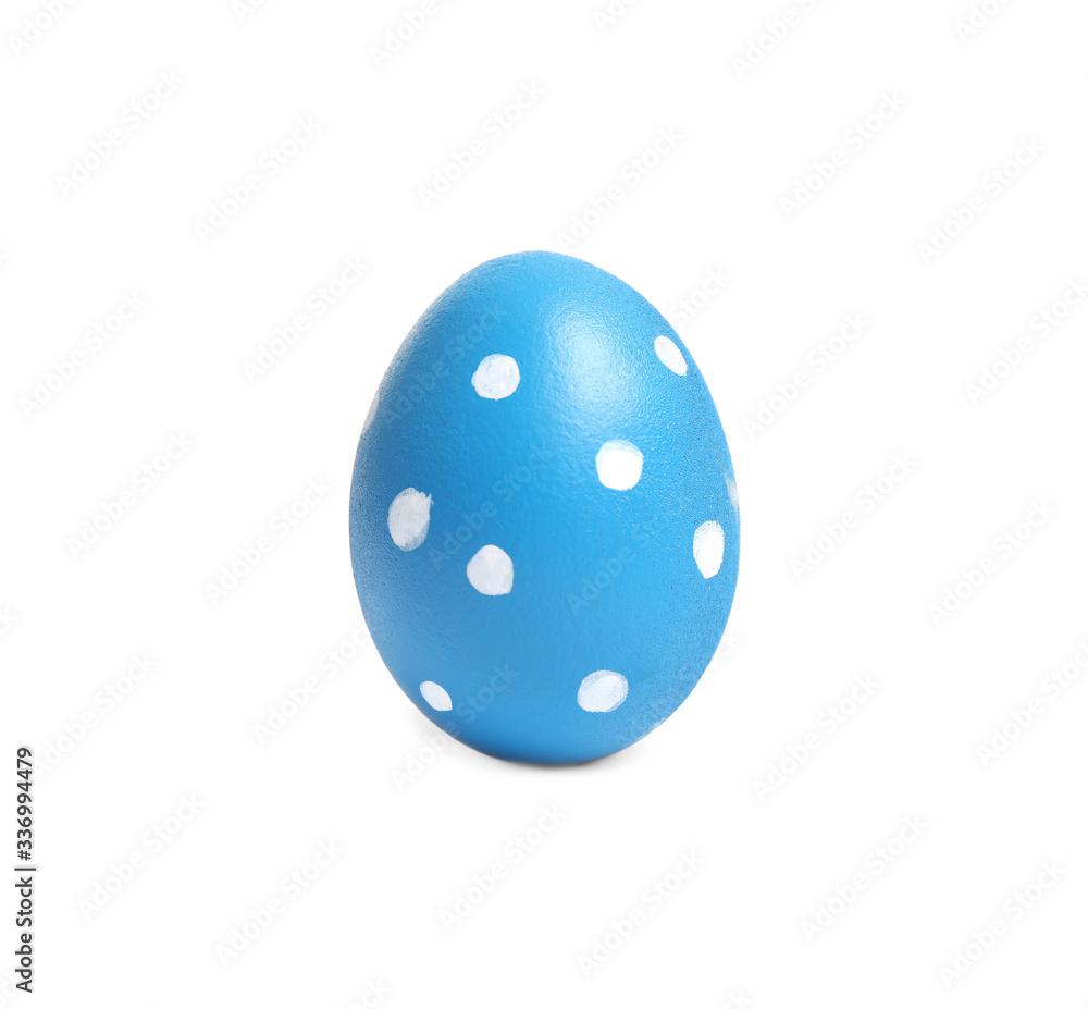 Blue egg for Easter celebration isolated on white