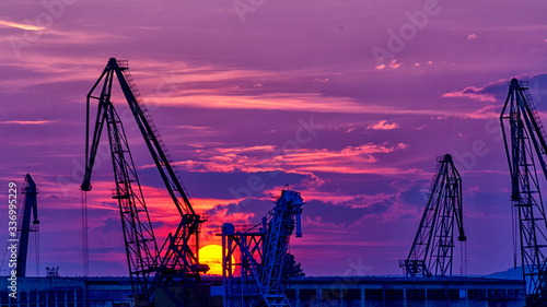 port at sunset