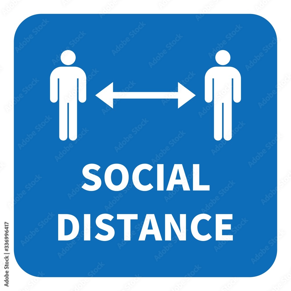 Simple icon representing social distance Simple icon representing social distance