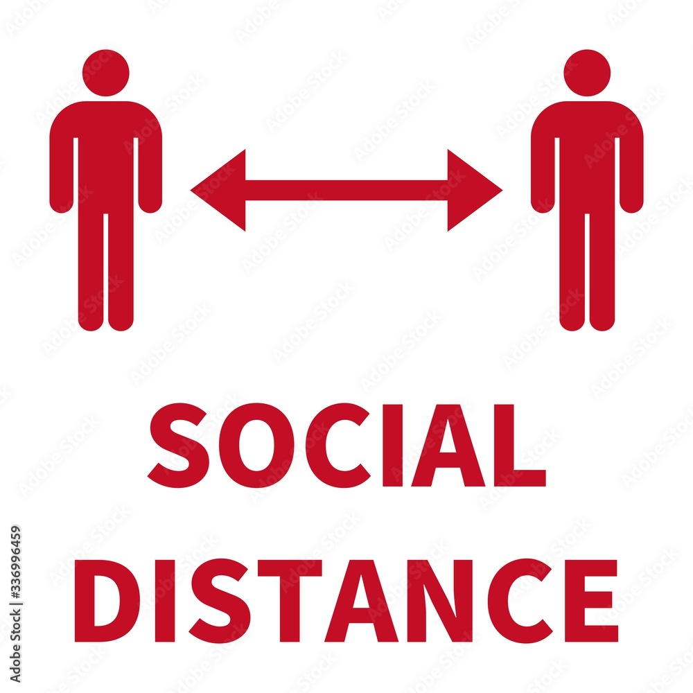 Simple icon representing social distance Simple icon representing social distance