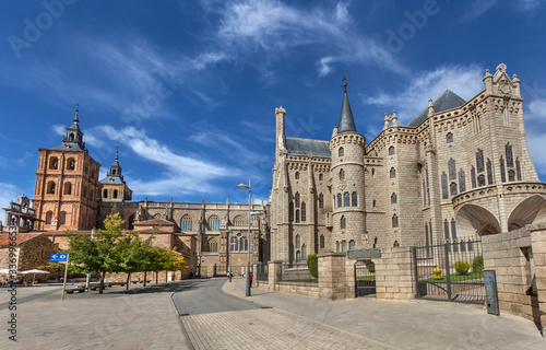 Episcopal palace and cathedral of Astorga, Spain