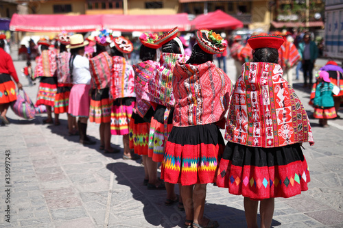 Festivität im Dorf Ollanta in Cusco, Peru.